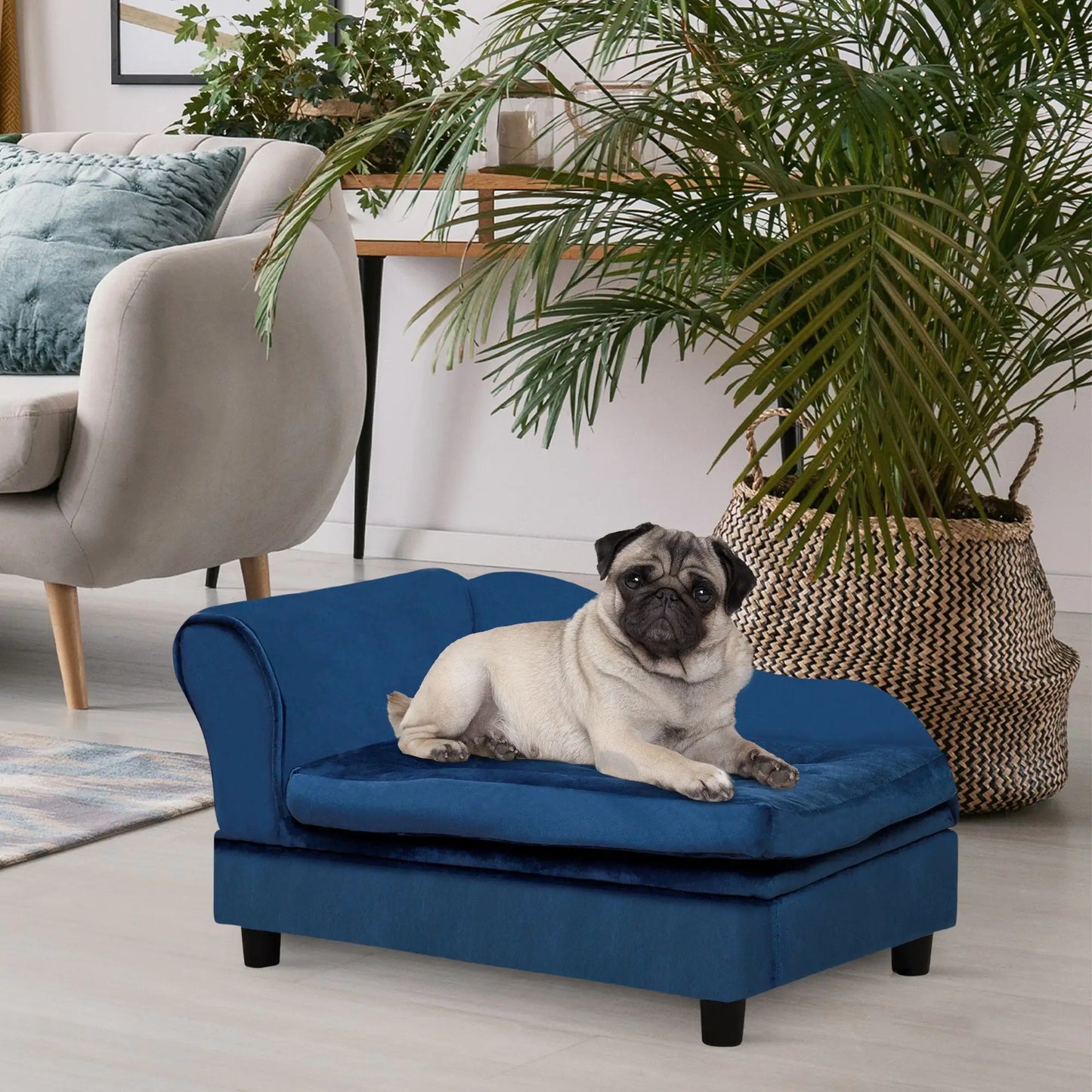 Luxury Small Dog Bed with Hidden Storage – Modern Pet Sofa for Small Breeds