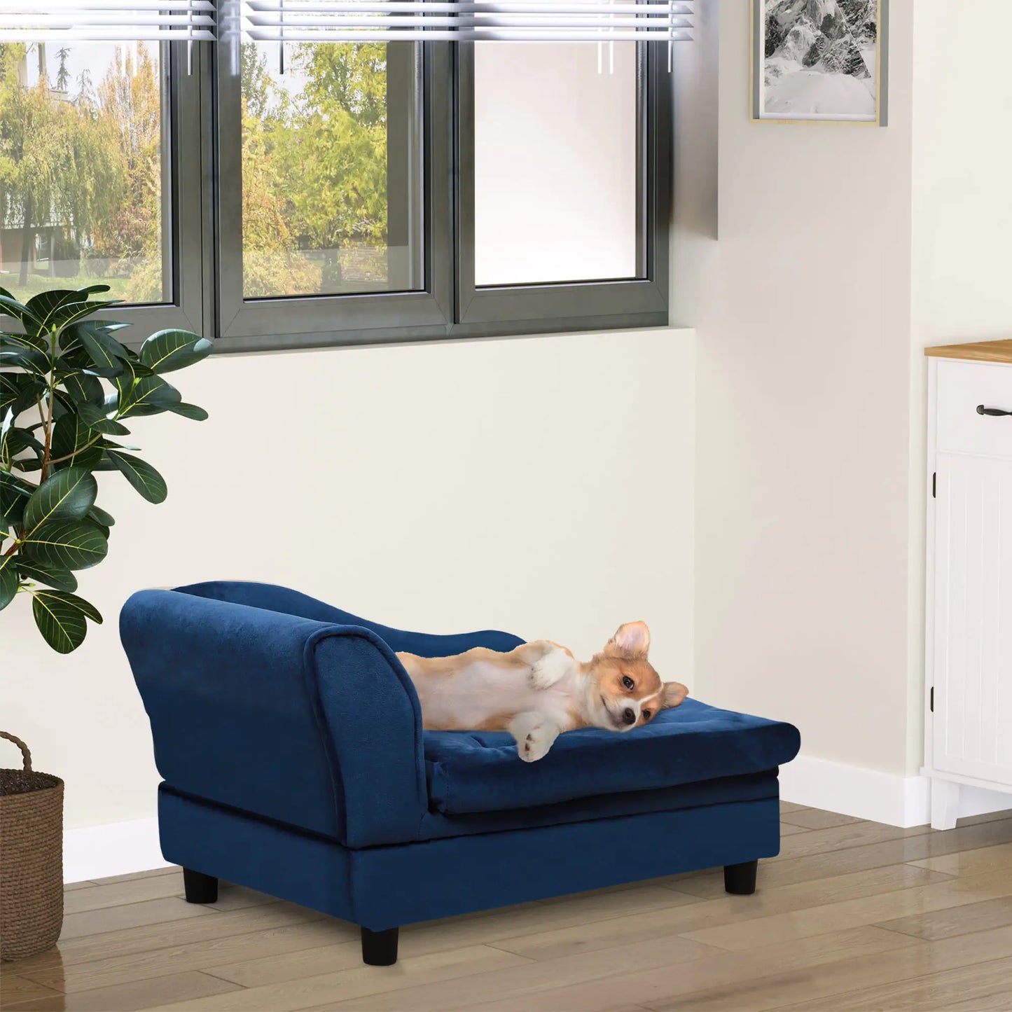 Luxury Small Dog Bed with Hidden Storage – Modern Pet Sofa for Small Breeds