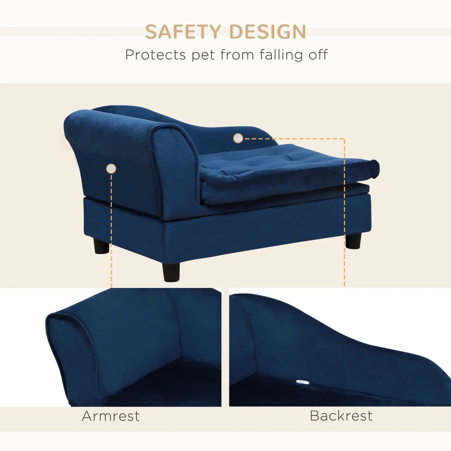 Luxury Small Dog Bed with Hidden Storage – Modern Pet Sofa for Small Breeds